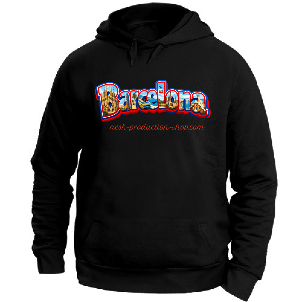 Felpa con Cappuccio Unisex Large linea Barcellona