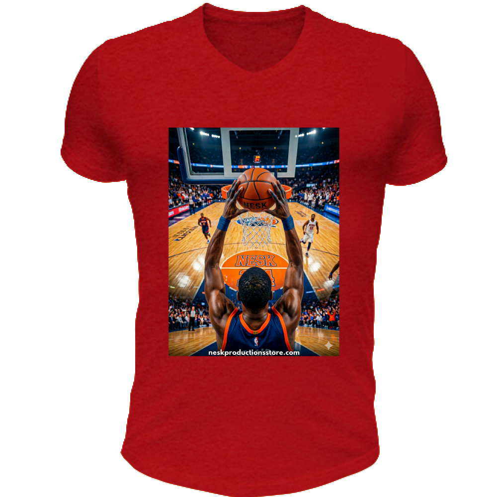 T-Shirt Unisex Scollo V linea basket