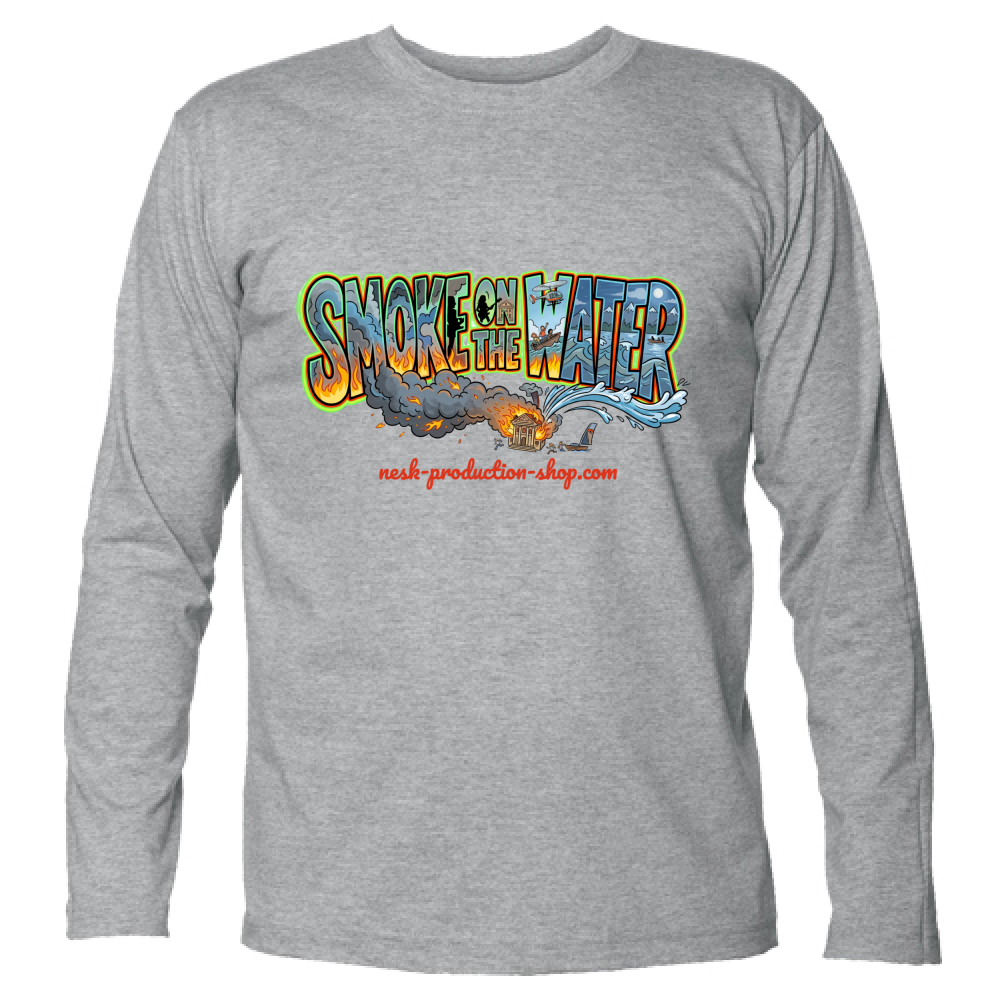 T-Shirt Unisex Manica Lunga linea smoke on the water