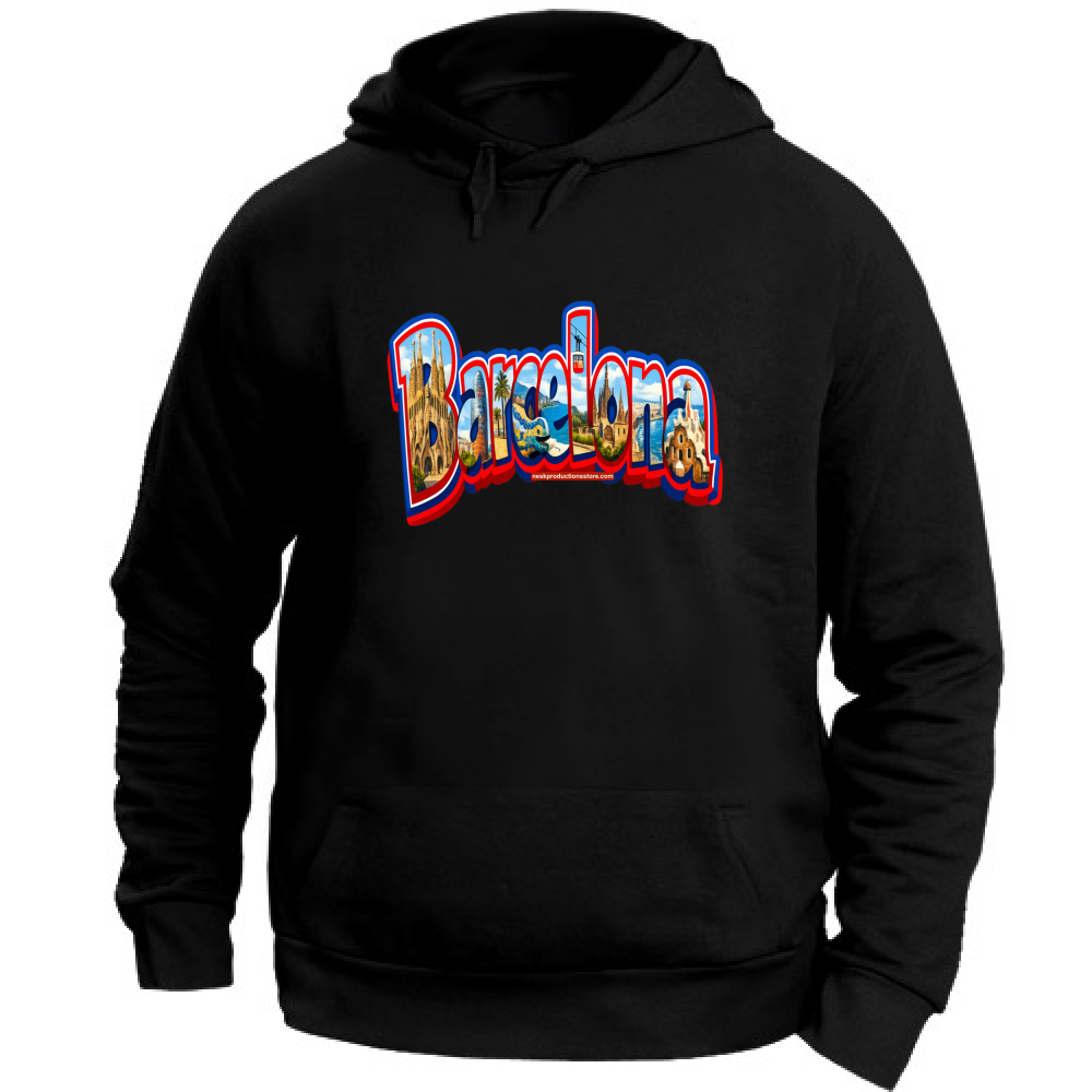 Felpa con Cappuccio Unisex Large linea Barcellona A