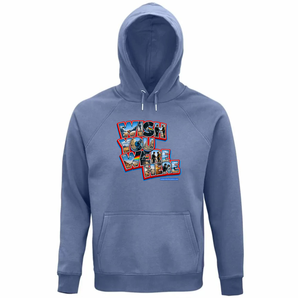 Felpa Organica Unisex Cappuccio linea wish you were here A