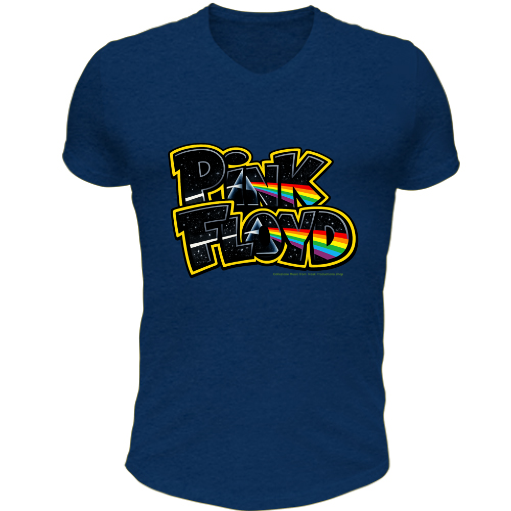 T-Shirt Unisex Scollo V linea Pink Floyd