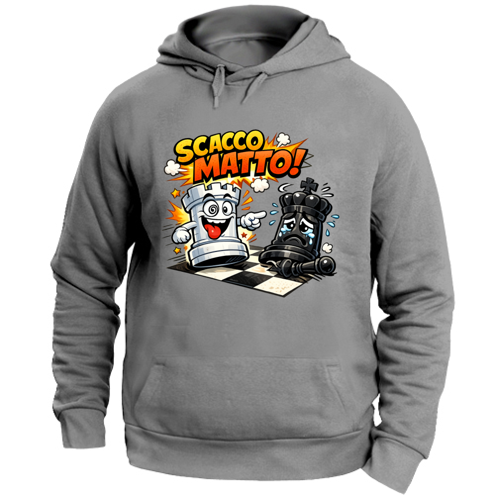 Felpa con Cappuccio Unisex Large Linea scaccomatto