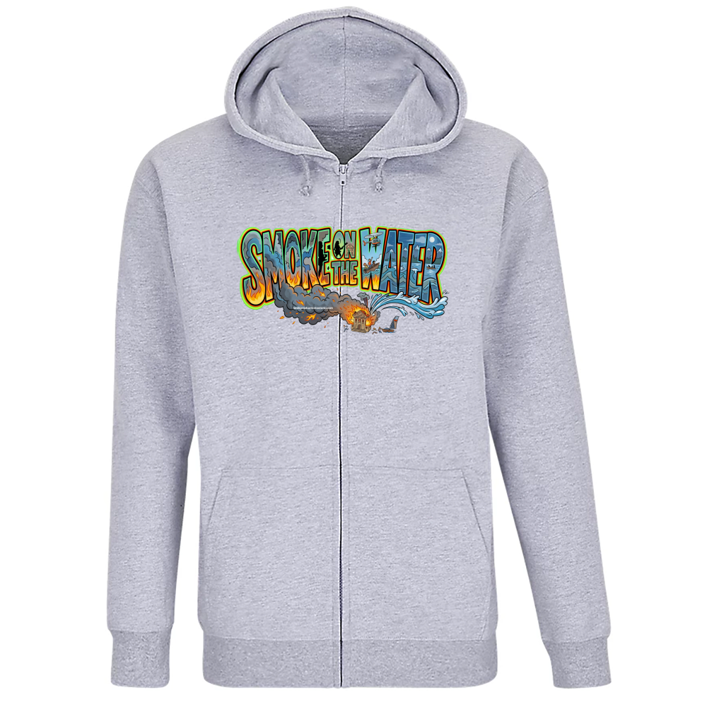 Felpa Premium Cappuccio Zip linea smoke on the water A