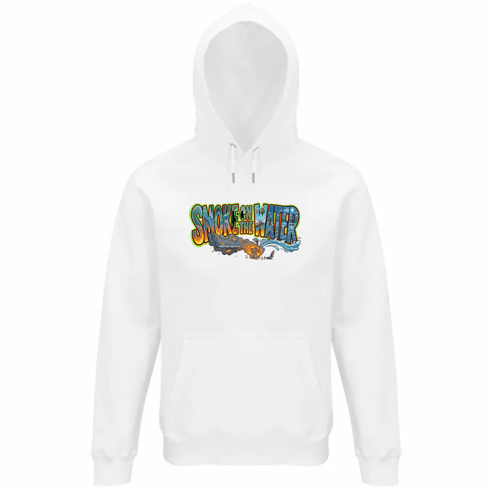 Felpa Organica Unisex Cappuccio linea smoke on the water A