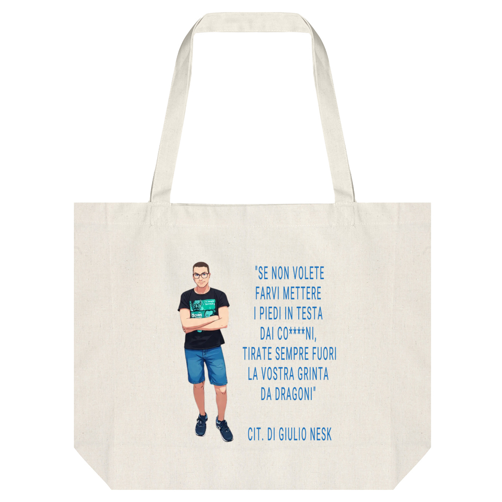 Tote Bag Canapa T-Shirt con una Frase Motivazionale