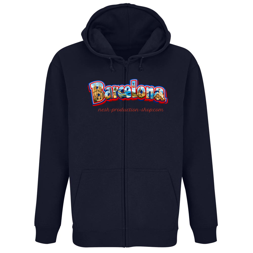 Felpa Premium Cappuccio Zip linea Barcellona