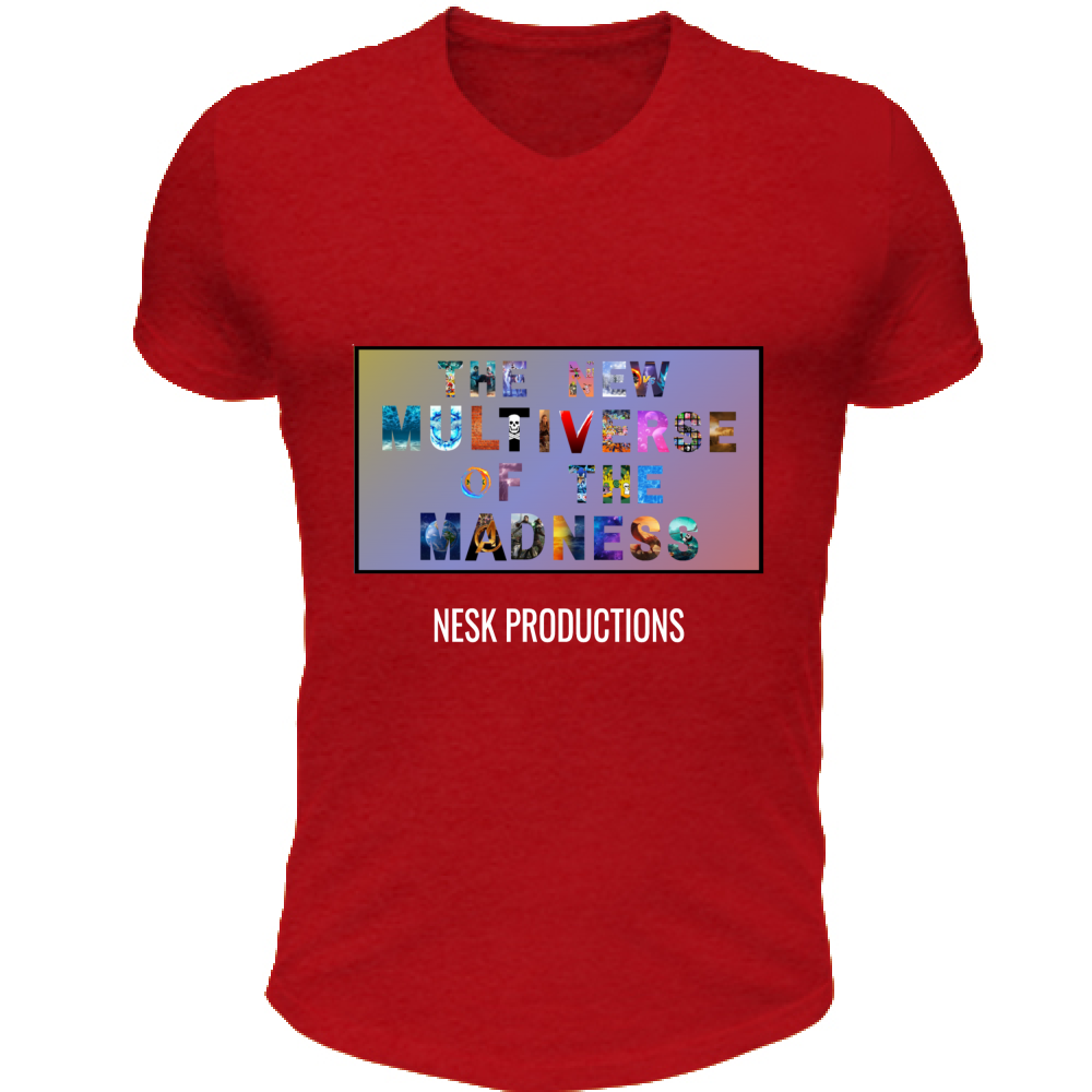T-Shirt Unisex Scollo V T-Shirt del Multiverso con Sfondo a Colori