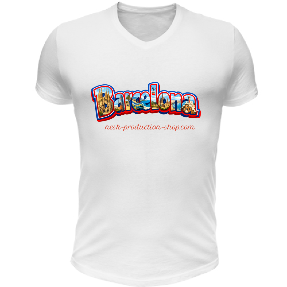 T-Shirt Unisex Scollo V linea Barcellona