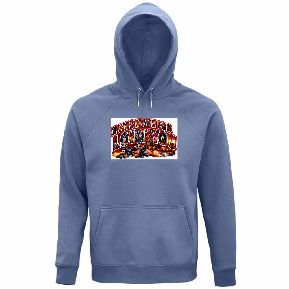 Felpa Organica Unisex Cappuccio linea i was made for lovin you 1A