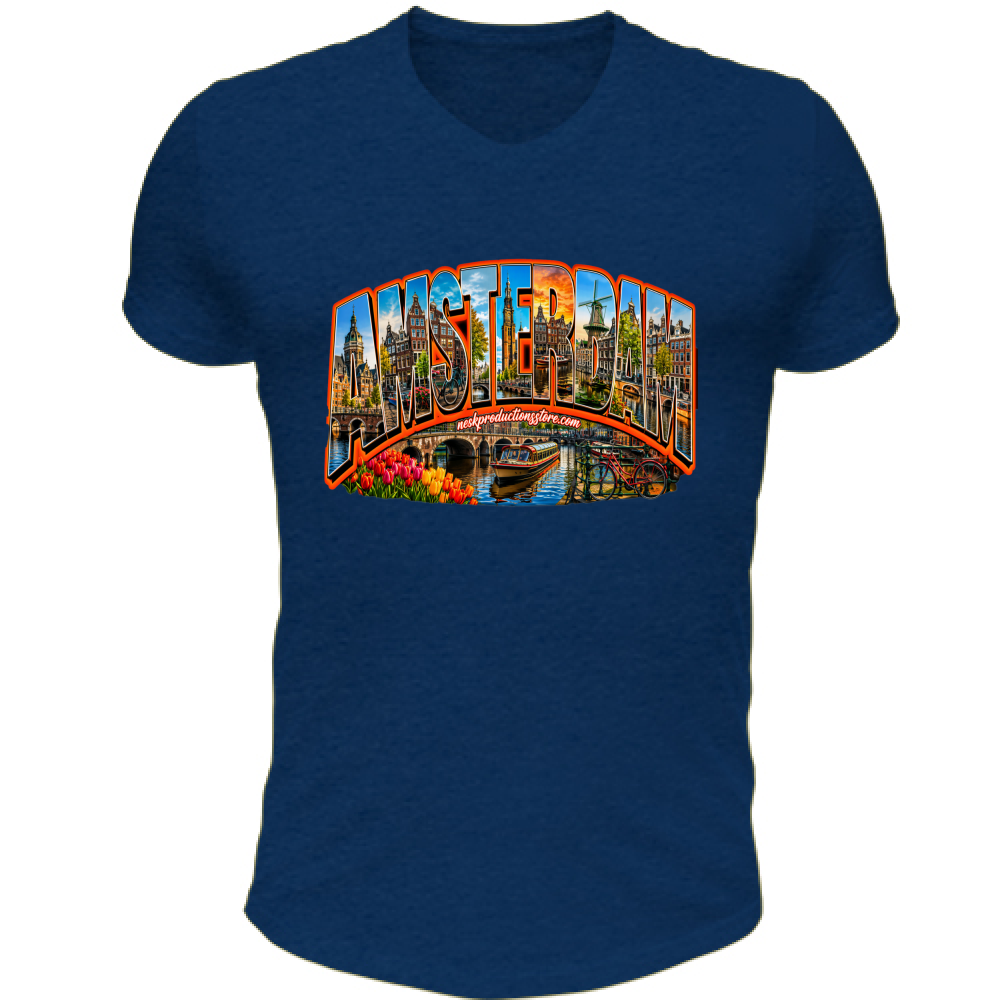 T-Shirt Unisex Scollo V linea amsterdam
