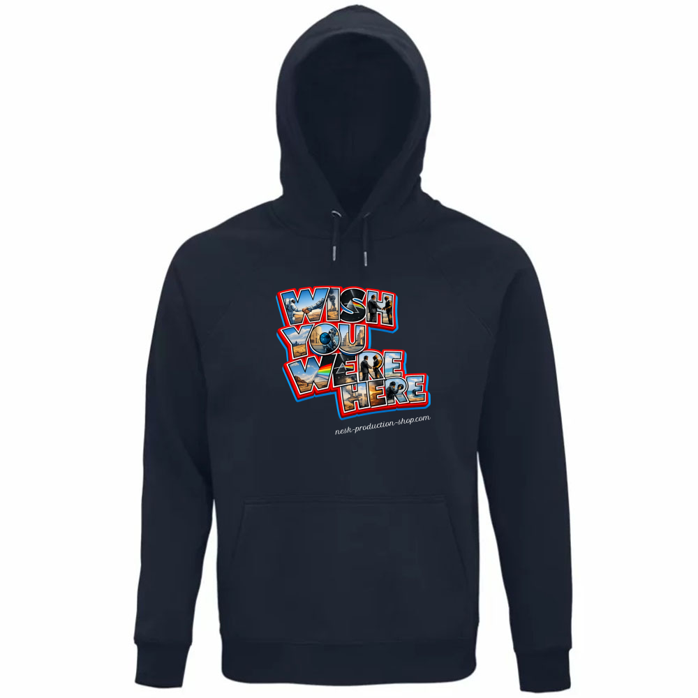 Felpa Organica Unisex Cappuccio linea wish you were here