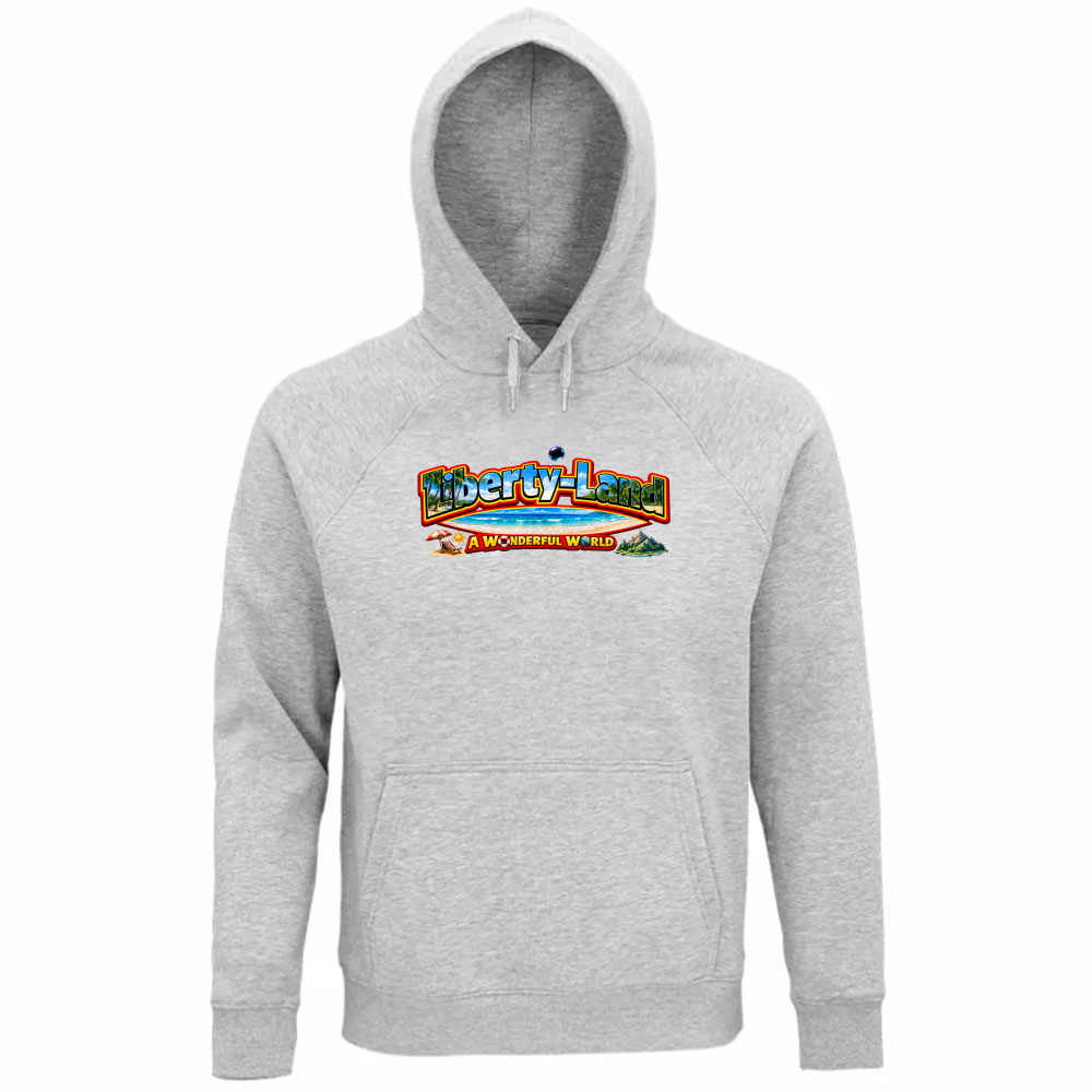 Felpa Organica Unisex Cappuccio Maglietta Verso un Mondo Migliore e Oltre