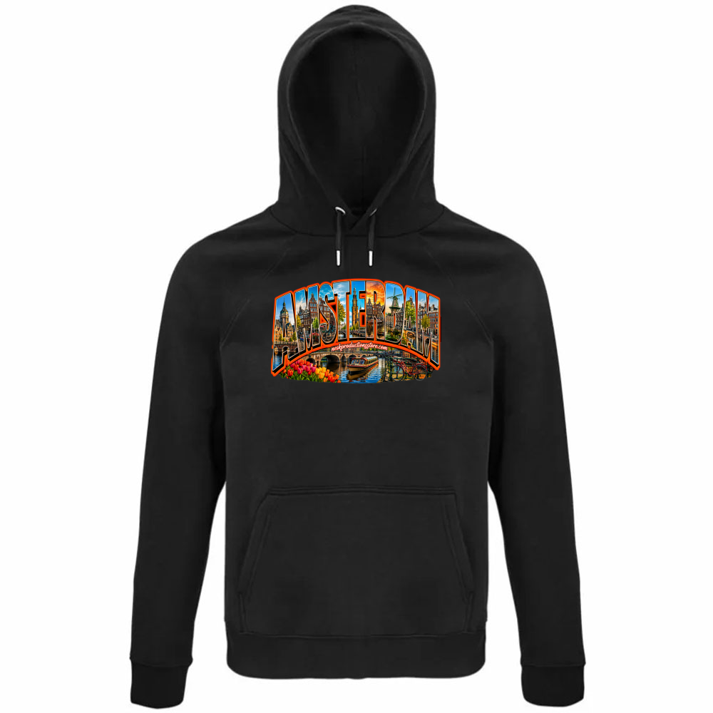 Felpa Organica Unisex Cappuccio linea amsterdam