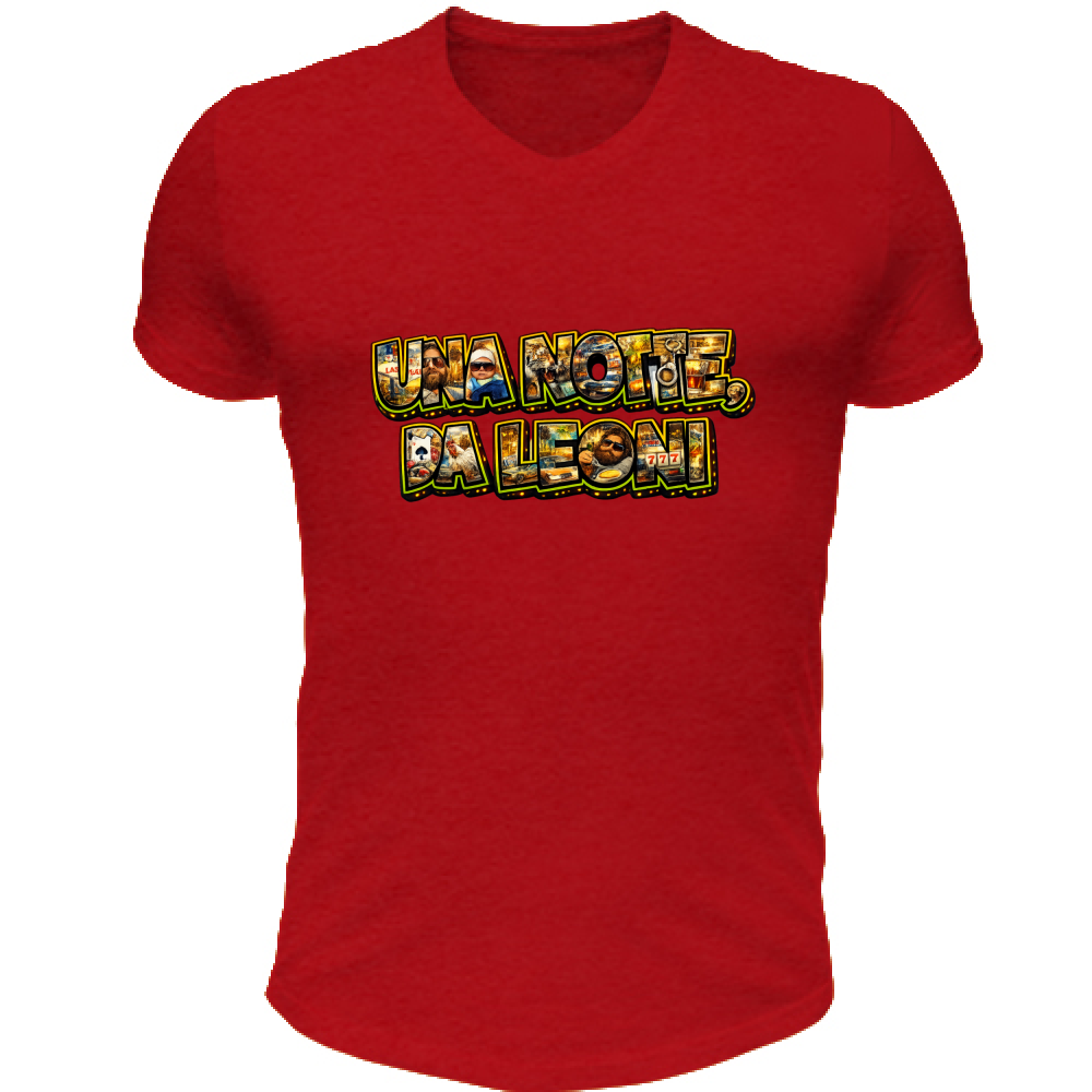 T-Shirt Unisex Scollo V Maglietta una Notte da Leoni