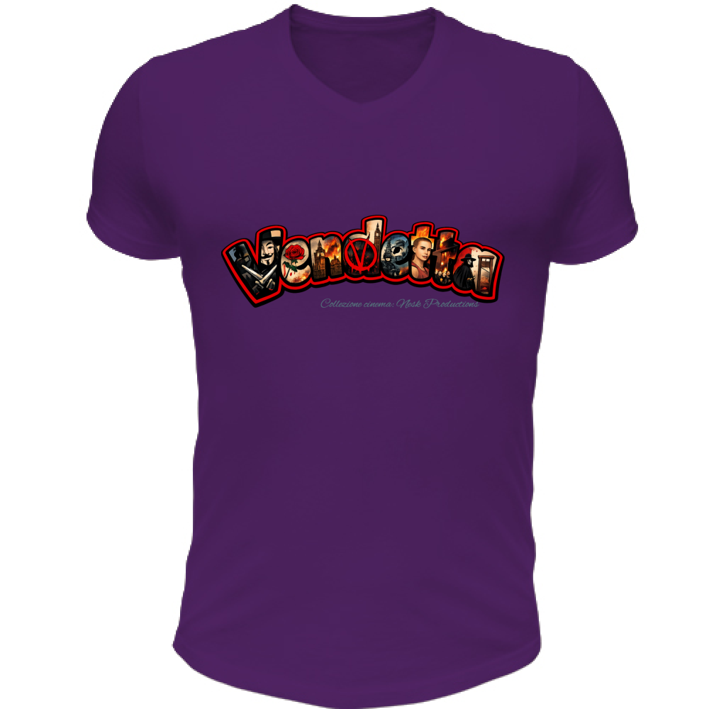 T-Shirt Unisex Scollo V linea vendetta