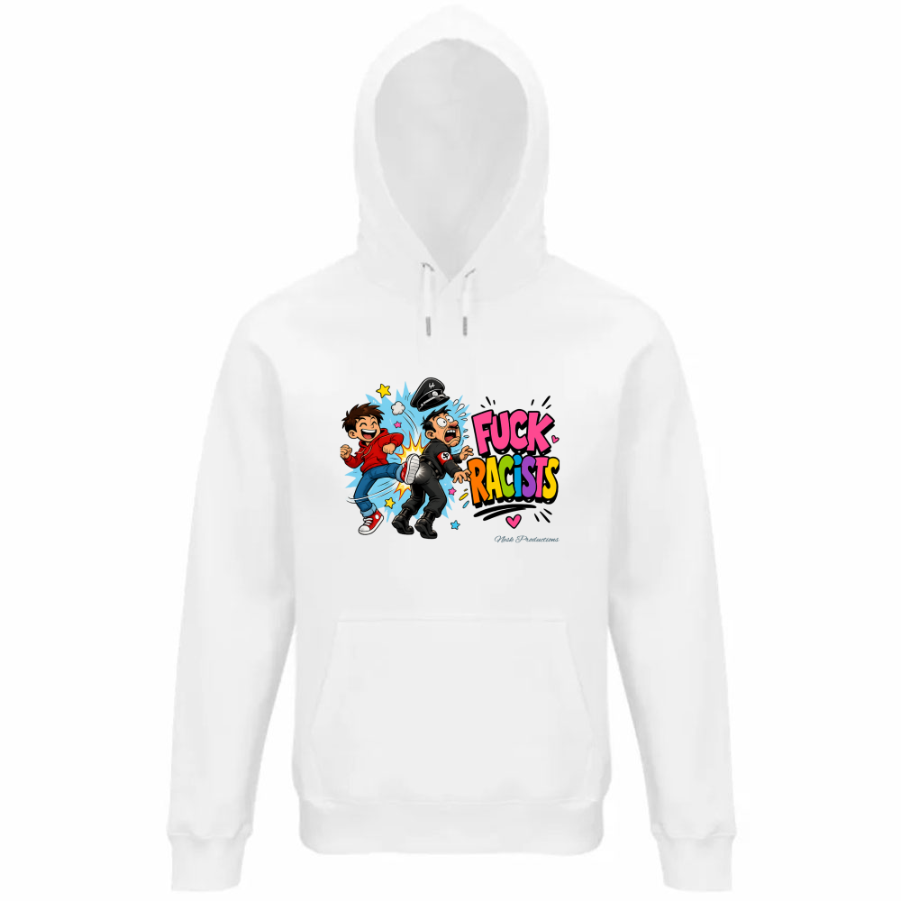 Felpa Organica Unisex Cappuccio linea fuckracists
