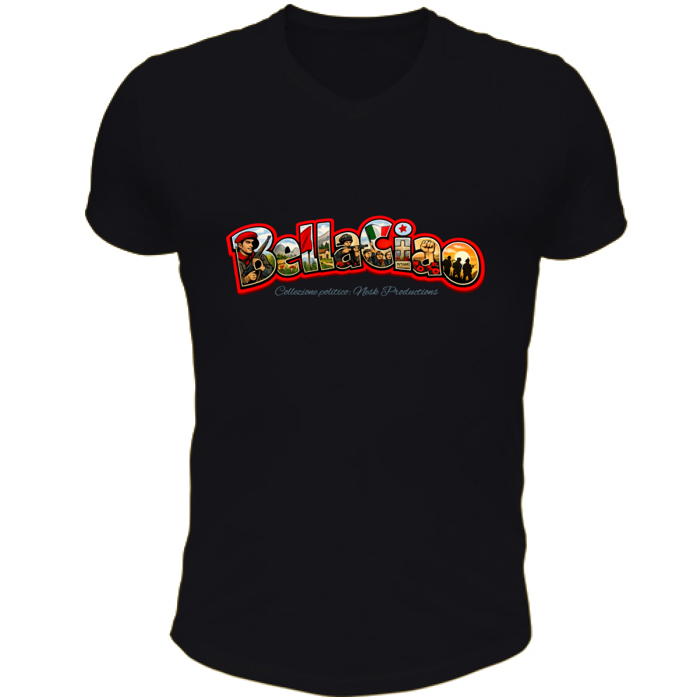 T-Shirt Unisex Scollo V linea bella ciao