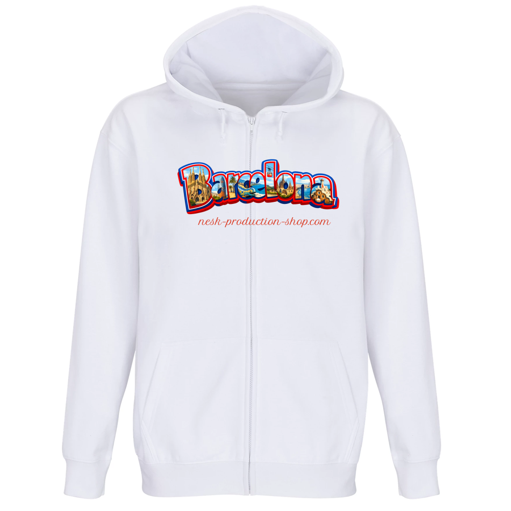 Felpa Premium Cappuccio Zip linea Barcellona