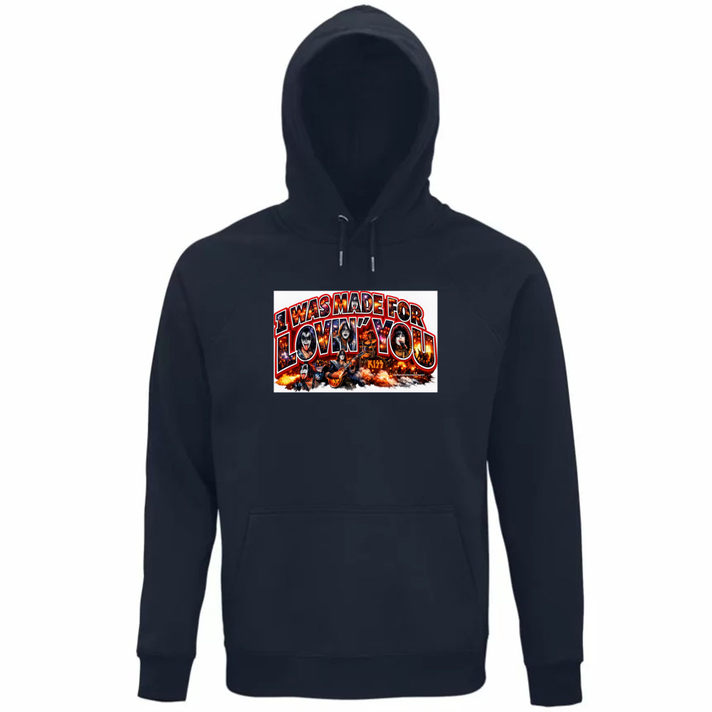 Felpa Organica Unisex Cappuccio linea i was made for lovin you 1A