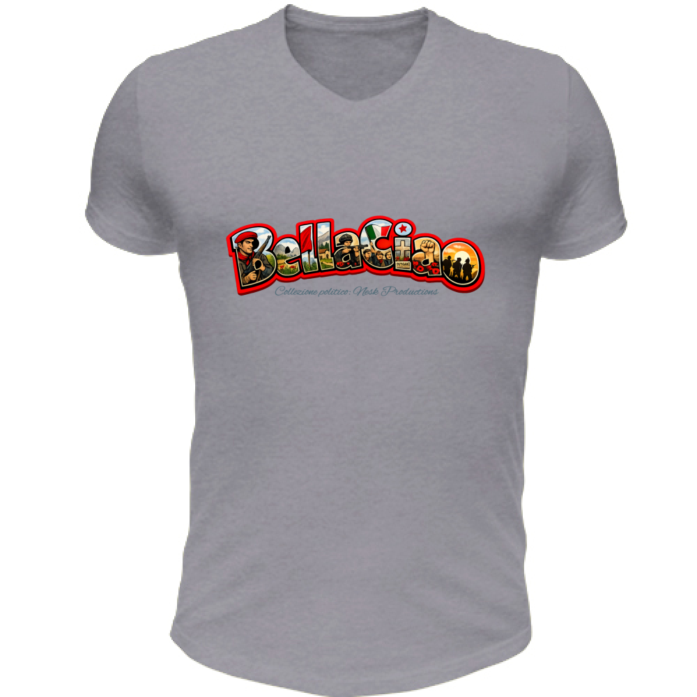 T-Shirt Unisex Scollo V linea bella ciao