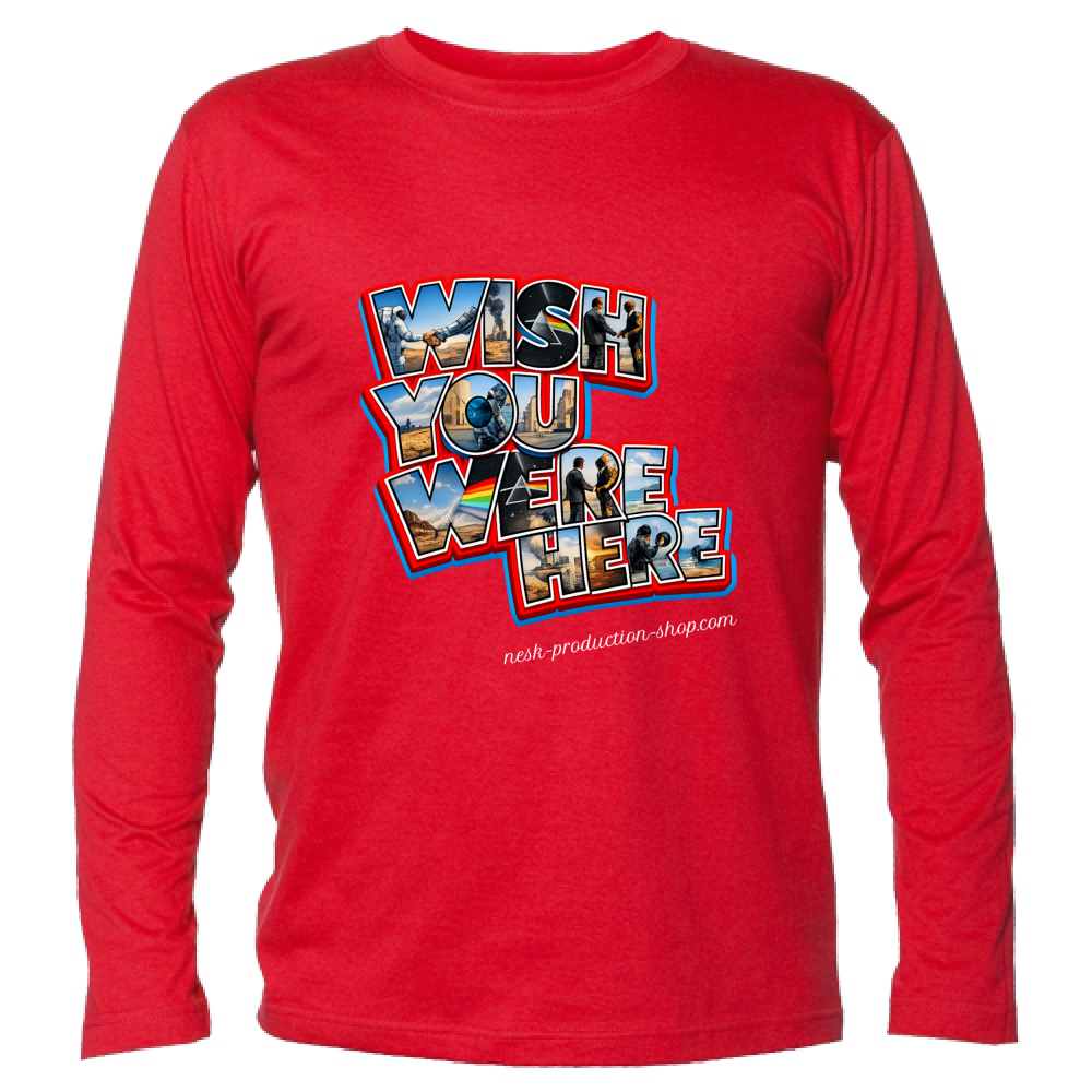 T-Shirt Unisex Manica Lunga linea wish you were here