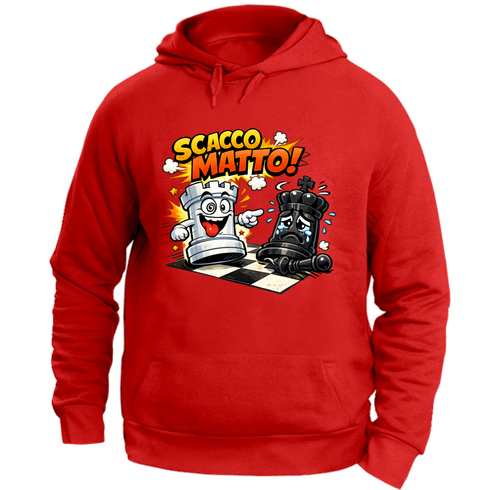 Felpa con Cappuccio Unisex Large Linea scaccomatto