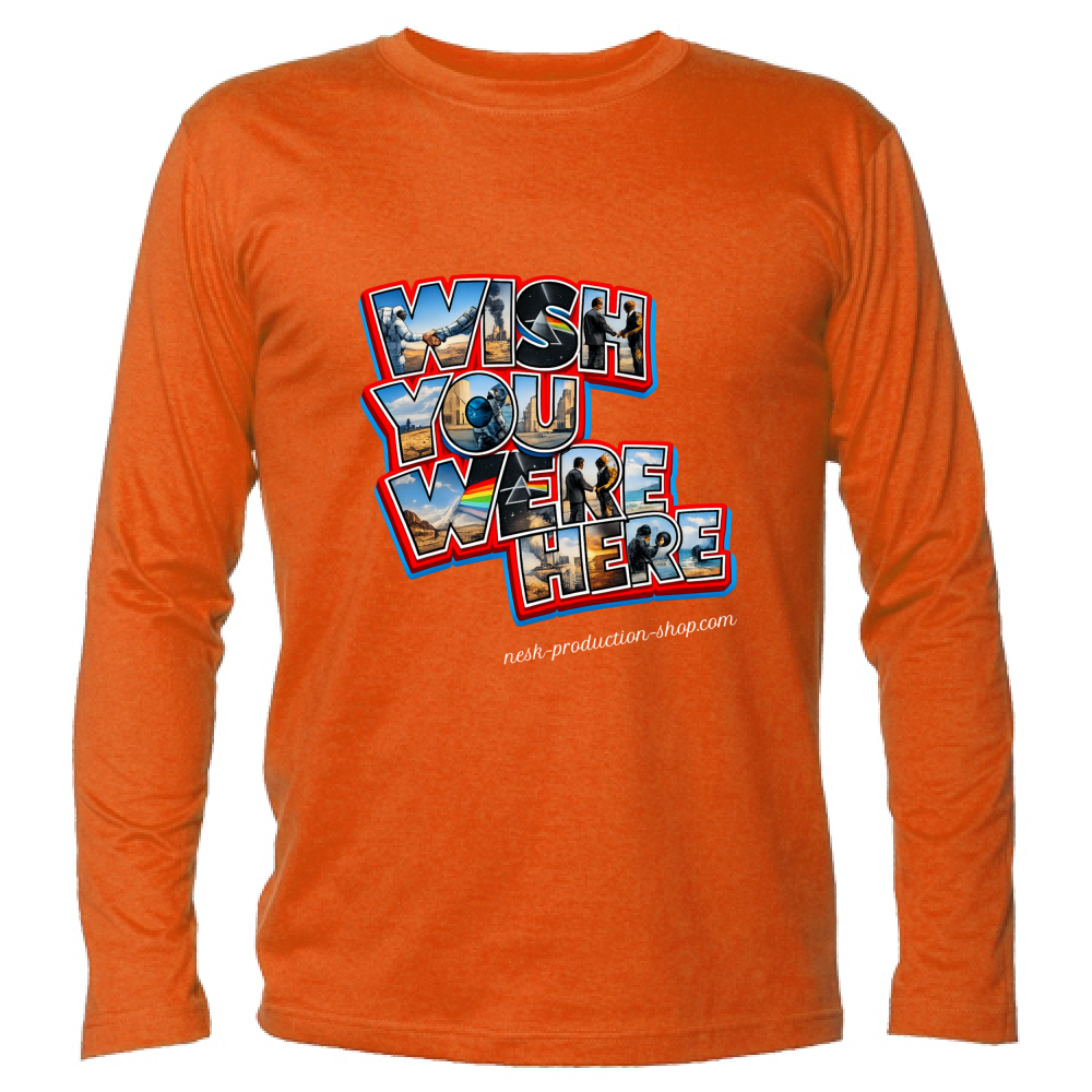 T-Shirt Unisex Manica Lunga linea wish you were here
