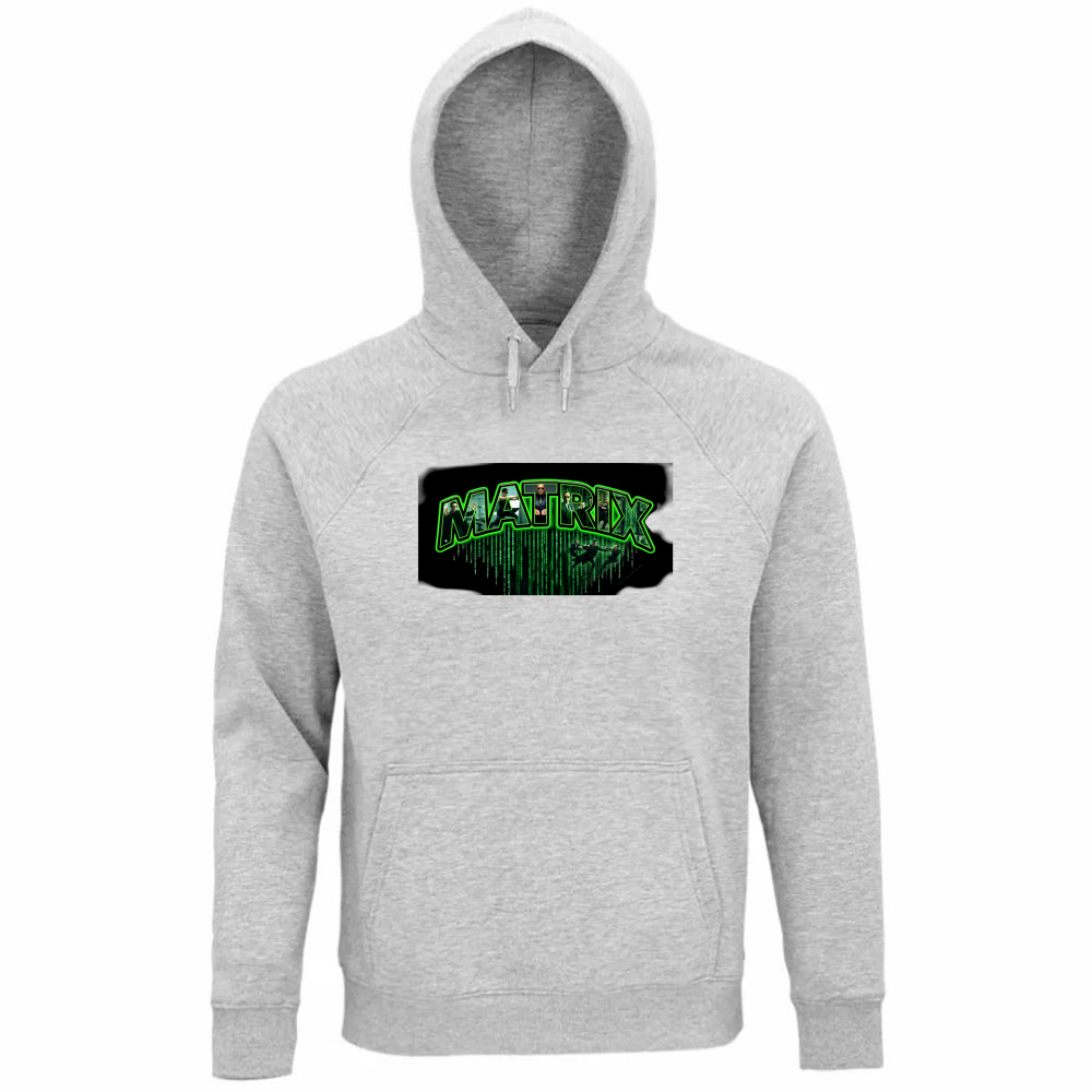 Felpa Organica Unisex Cappuccio linea matrix A