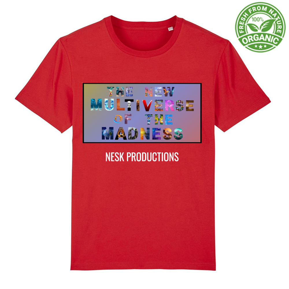 T-Shirt Unisex Organica T-Shirt del Multiverso con Sfondo a Colori