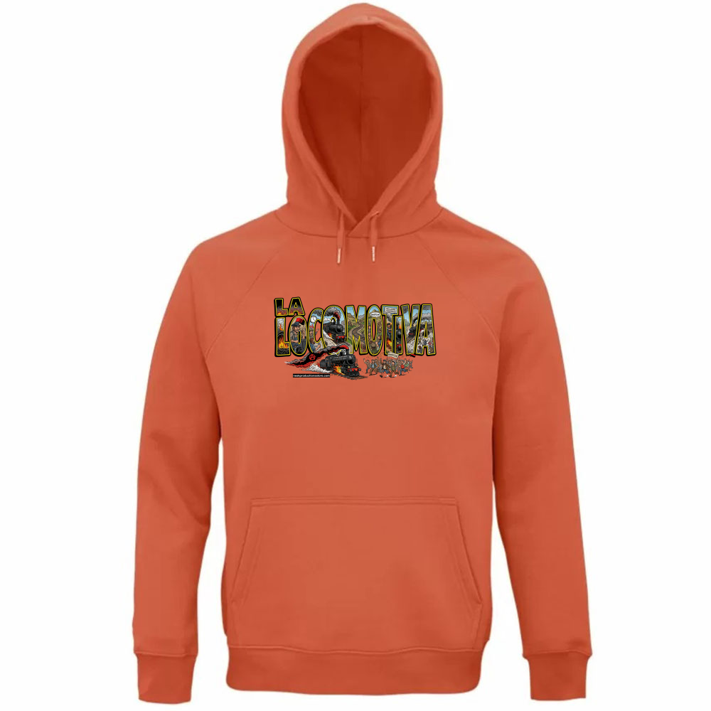 Felpa Organica Unisex Cappuccio linea la locomotiva A