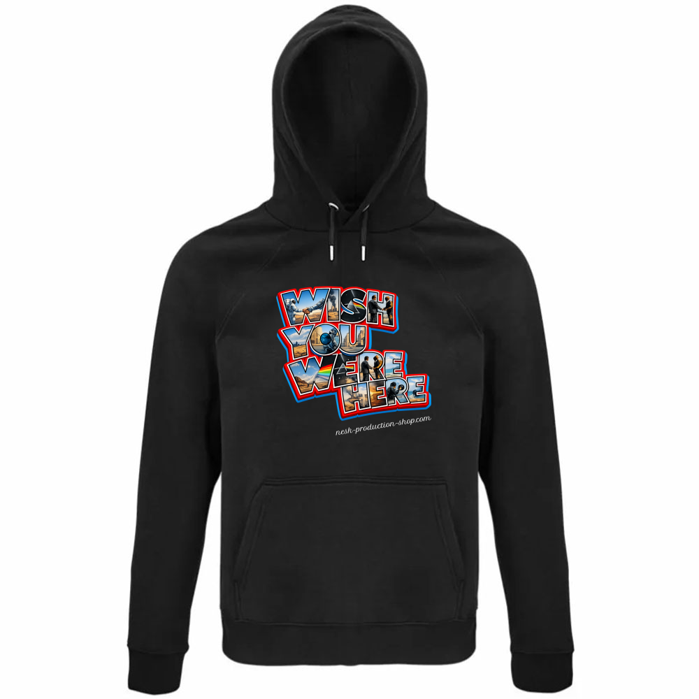 Felpa Organica Unisex Cappuccio linea wish you were here