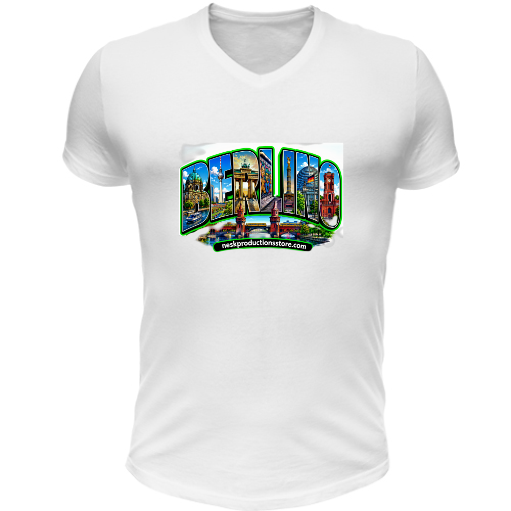 t-shirt-unisex-scollo-v-linea-berlino – Nesk Productions