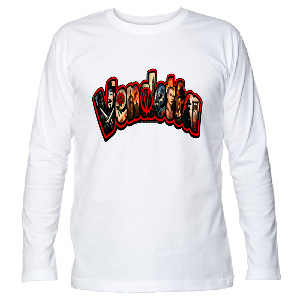 T-Shirt Unisex Manica Lunga Linea V per Vendetta A