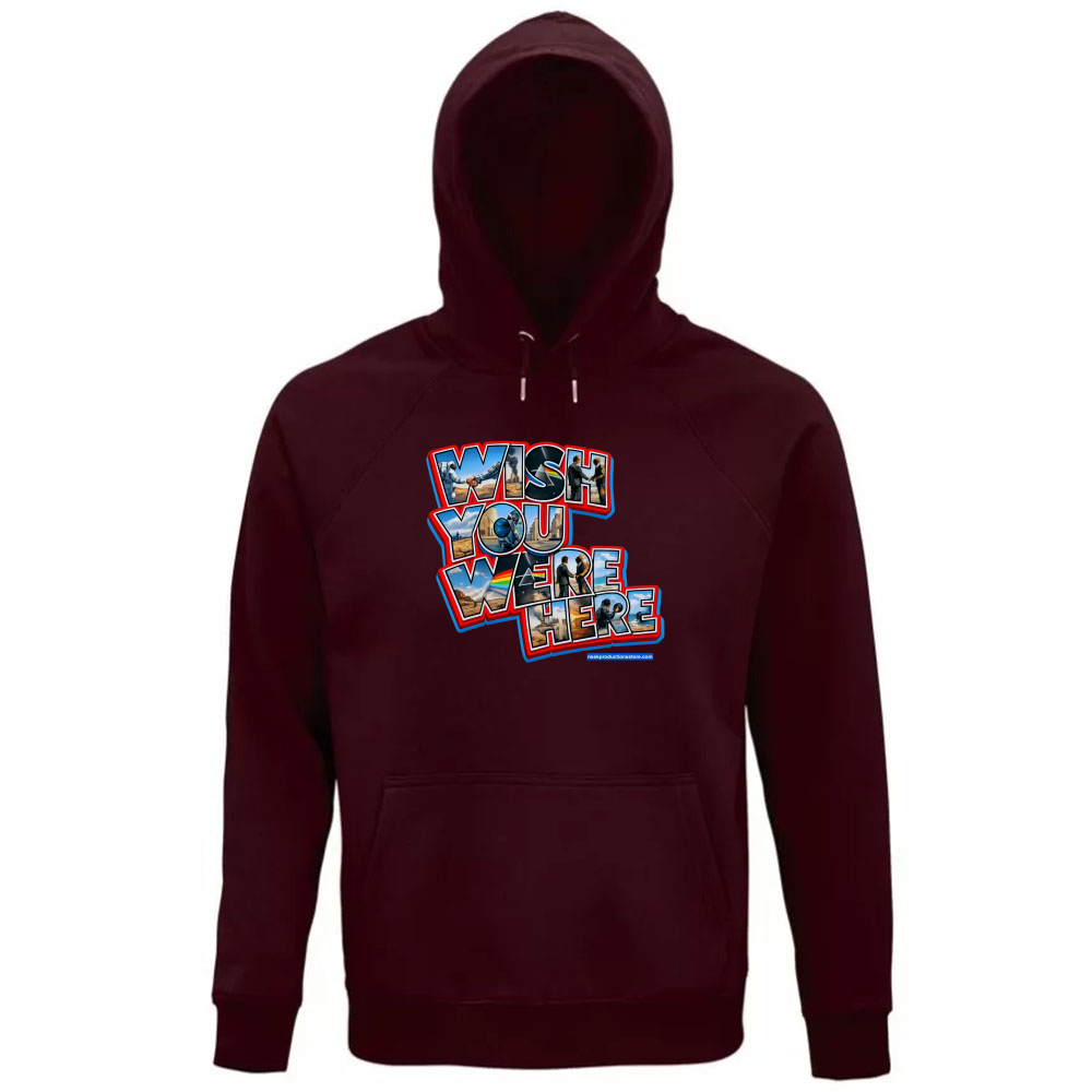 Felpa Organica Unisex Cappuccio linea wish you were here A