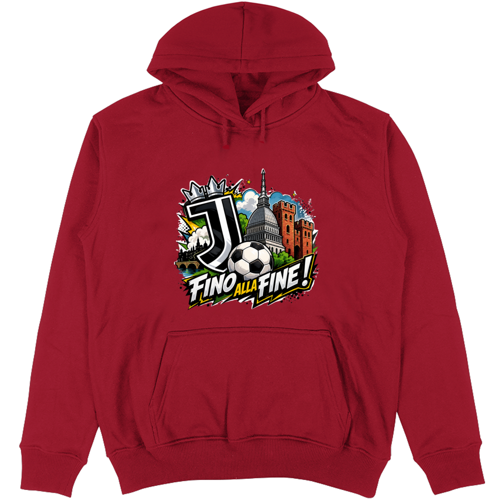 Felpa Unisex con Cappuccio linea Juve fino alla fine