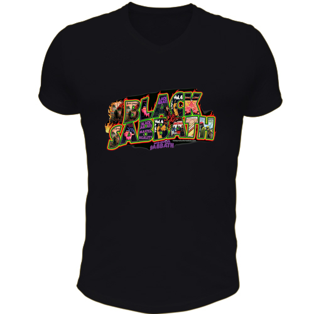 T-Shirt Unisex Scollo V linea Black Sabbath A