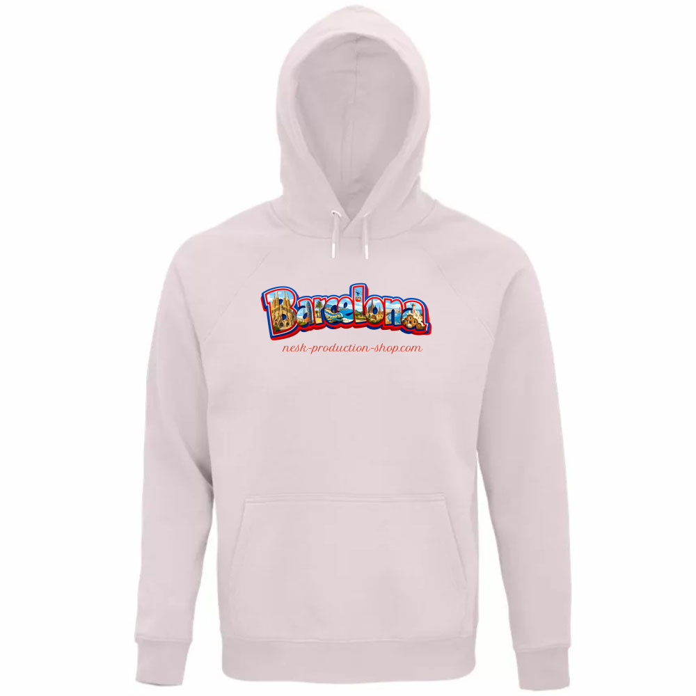 Felpa Organica Unisex Cappuccio linea Barcellona