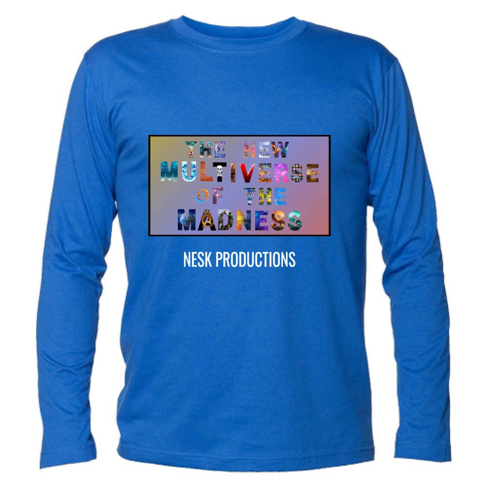 T-Shirt Unisex Manica Lunga T-Shirt del Multiverso con Sfondo a Colori