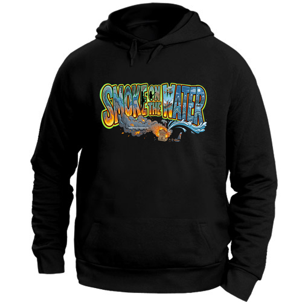 Felpa con Cappuccio Unisex Large linea smoke on the water A