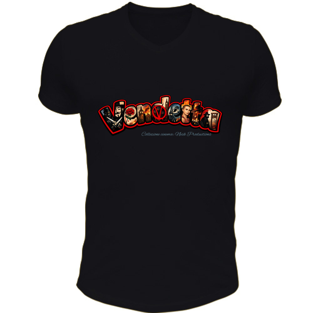 T-Shirt Unisex Scollo V linea vendetta