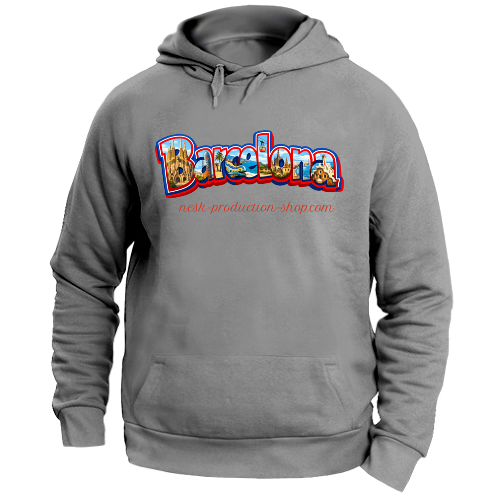 Felpa con Cappuccio Unisex Large linea Barcellona