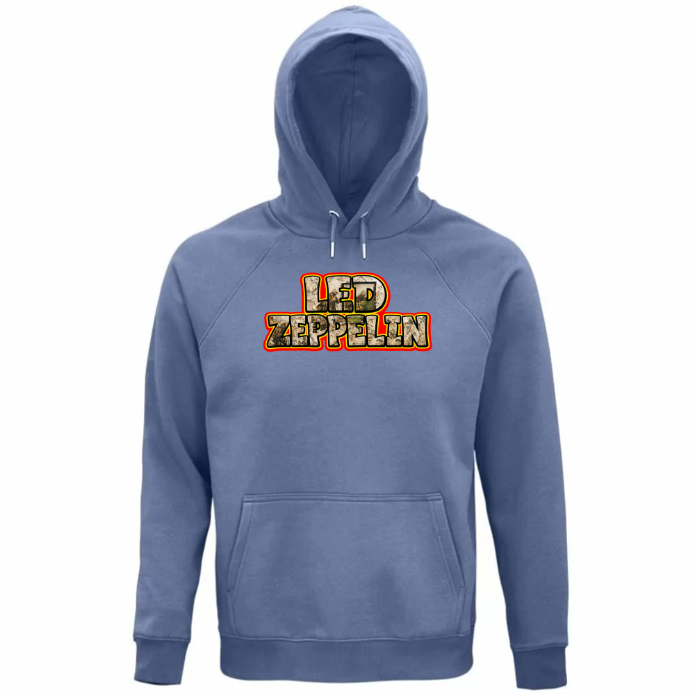 Felpa Organica Unisex Cappuccio linea led zeppelin