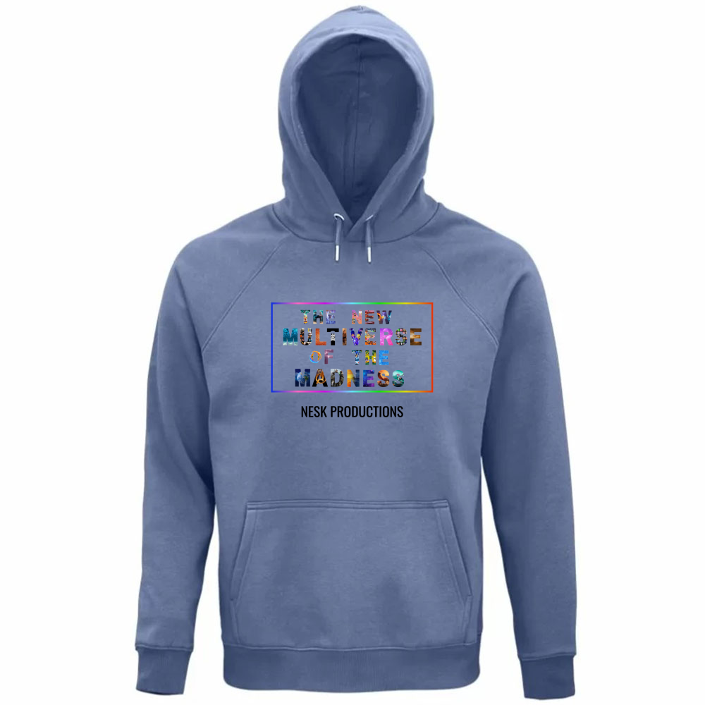 Felpa Organica Unisex Cappuccio T-Shirt of Multiverse a Sfondo Bianco
