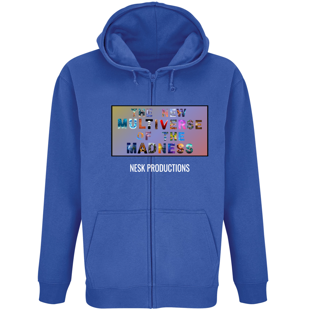 Felpa Premium Cappuccio Zip T-Shirt del Multiverso con Sfondo a Colori