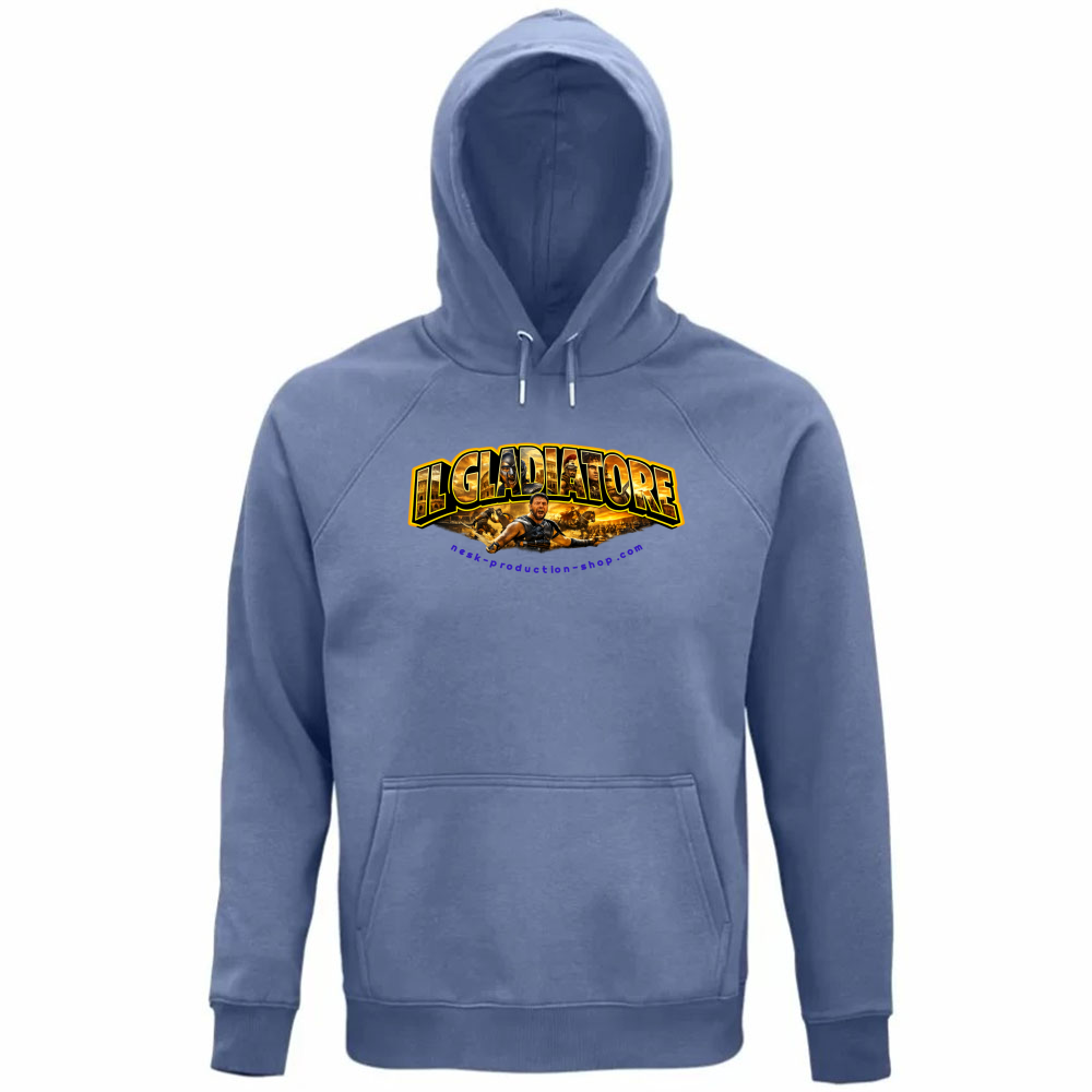 Felpa Organica Unisex Cappuccio linea gladiatore