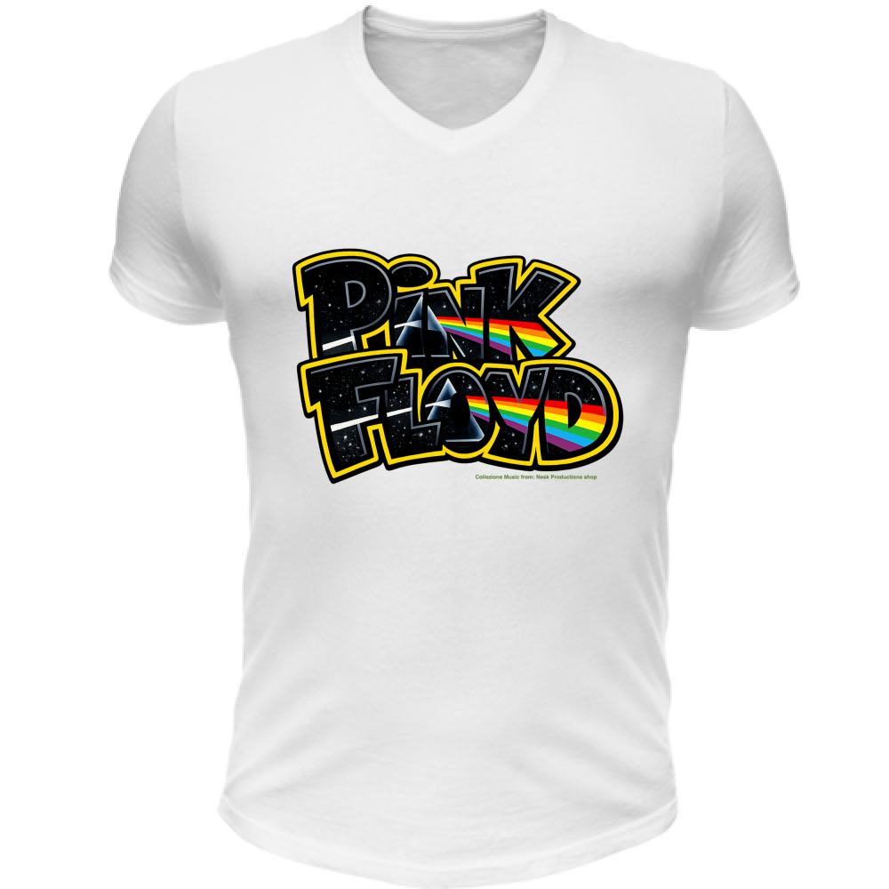 T-Shirt Unisex Scollo V linea Pink Floyd