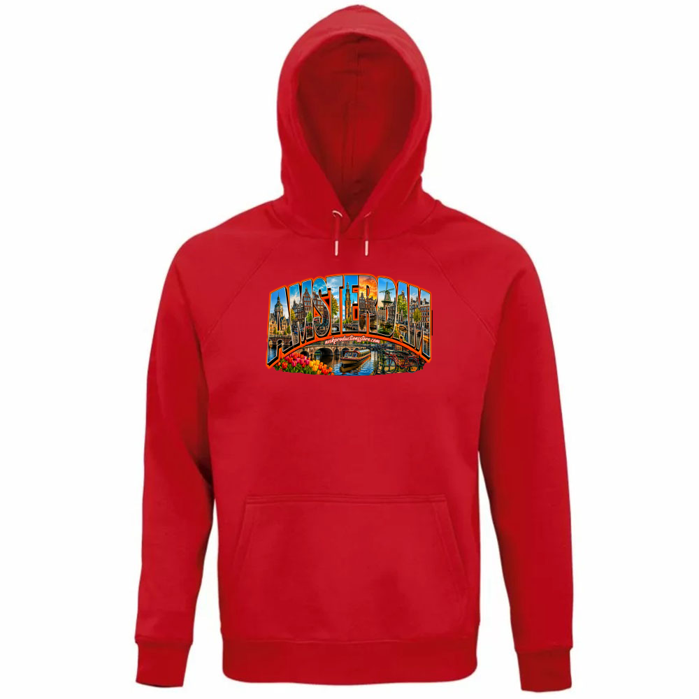 Felpa Organica Unisex Cappuccio linea amsterdam