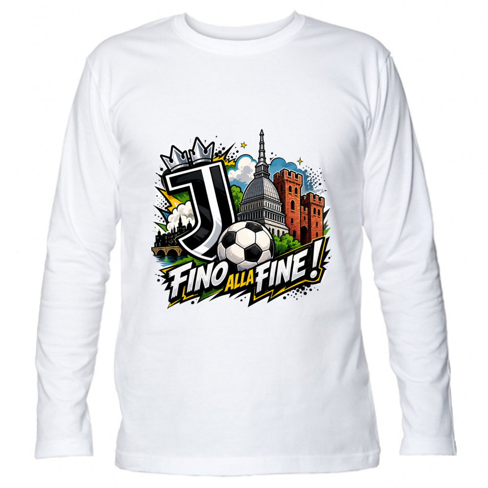 T-Shirt Unisex Manica Lunga linea Juve fino alla fine