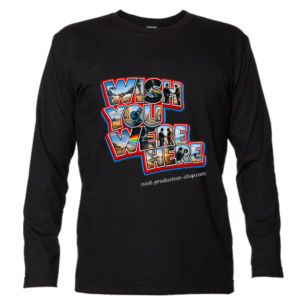 T-Shirt Unisex Manica Lunga linea wish you were here